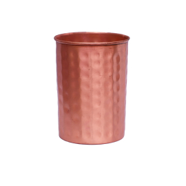 Hammered copper tumbler made of pure copper for storing and drinking water